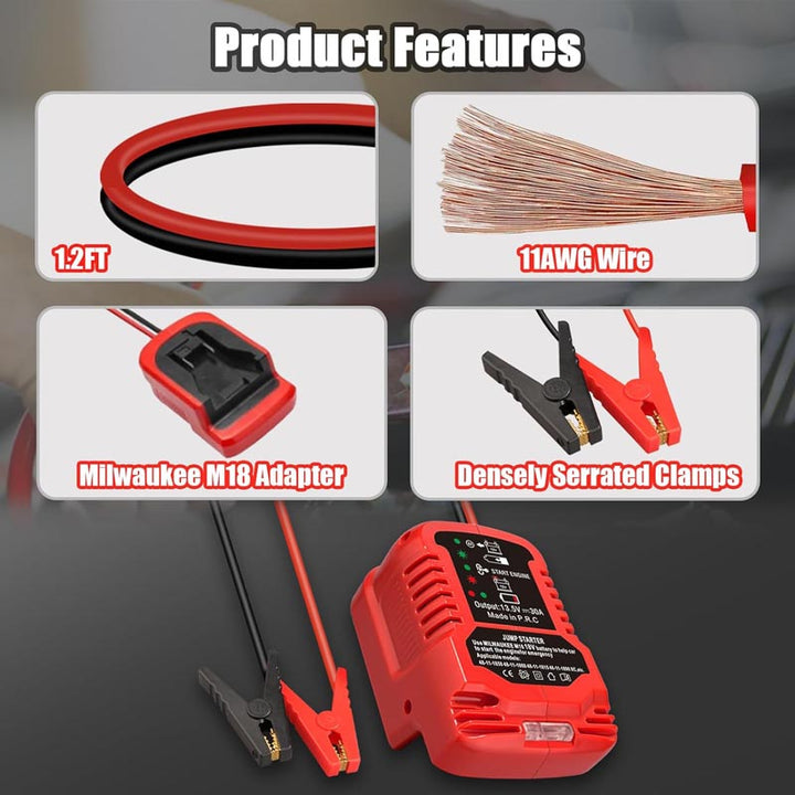 Milwaukee 18V Battery Jump Starter Adapter for 12V Cars | Powuse