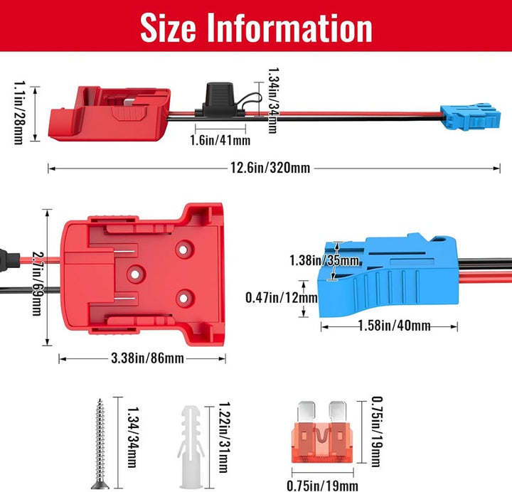 Milwaukee 18V Battery Power Wheel Adapter for Peg-Perego 12V Ride-on Toys | Powuse