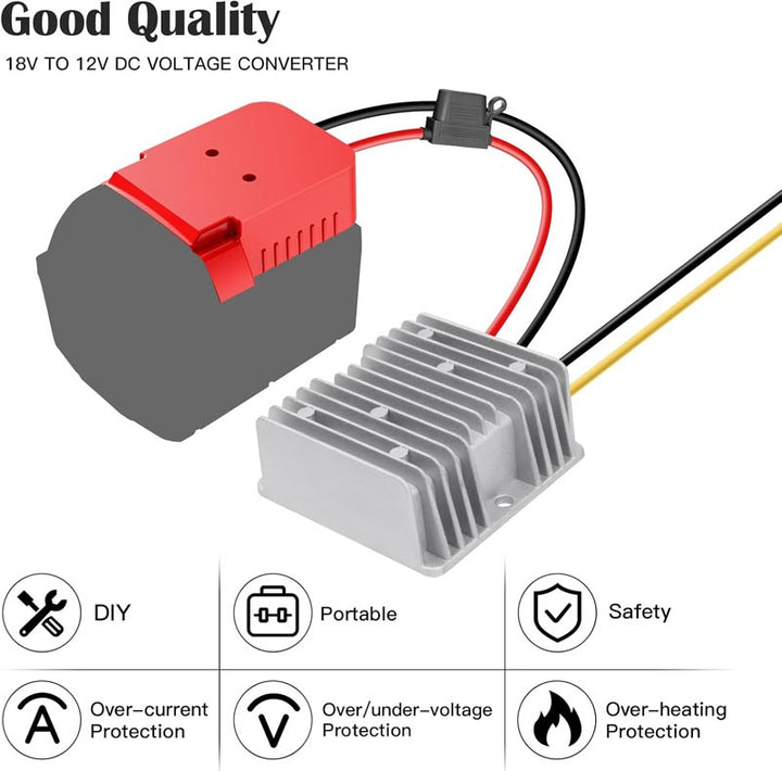 Milwaukee 18V to 12V Step-Down Converter DC 12V 15A 180W | Powuse