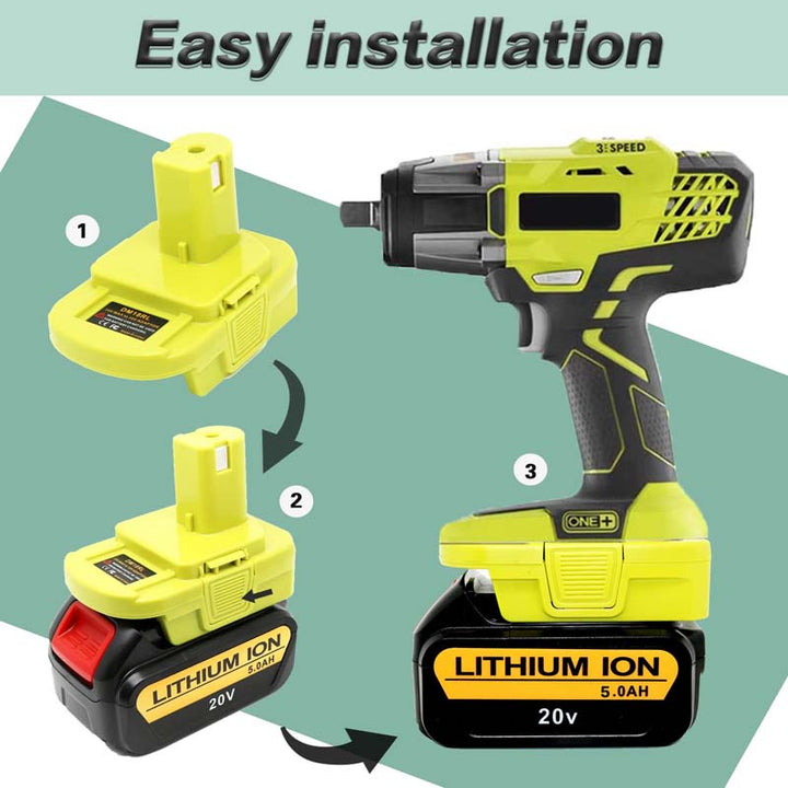 2-in-1 Milwaukee/DeWalt to Ryobi Battery Adapter | Powuse