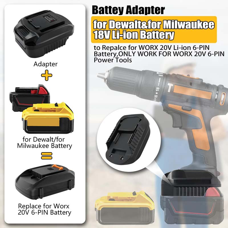 Battery Adapter for Black+Decker/Porter-Cable/Stanley 18V/20V Li-ion  Battery Work on Hitachi & Hikoki & Metabo HPT 18V Cordless Power Tools