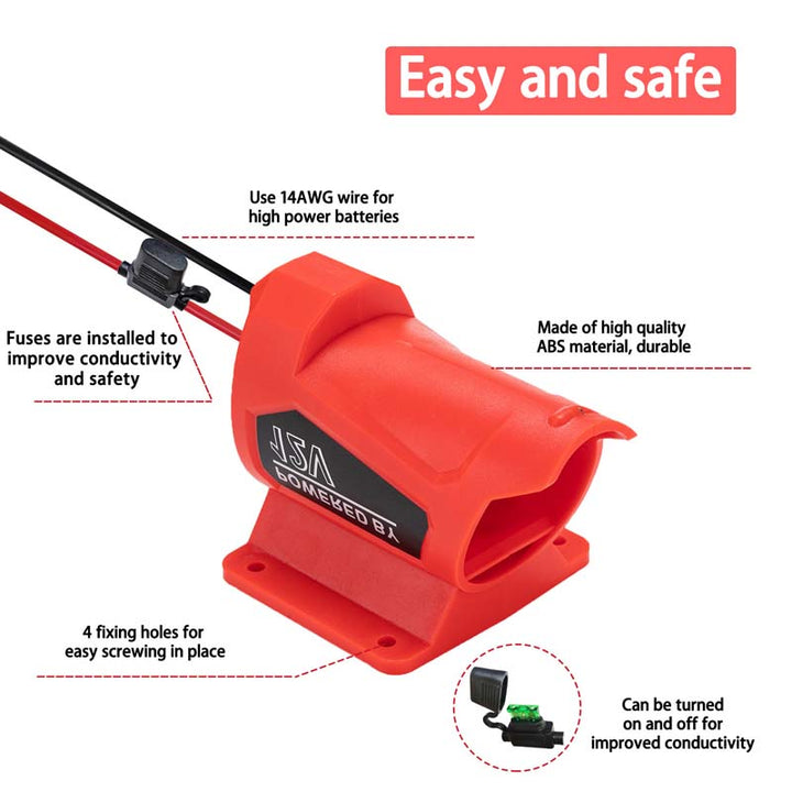 Milwaukee M12 Battery Power Wheels Adapter with Side Fixing Holes | Powuse