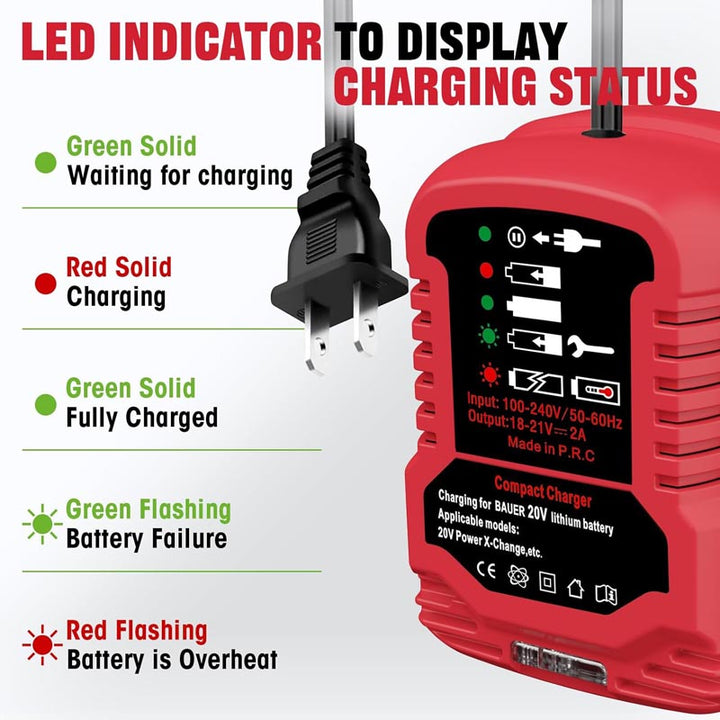 Portable Mini Charger for Bauer 20V Battery Charger | Powuse