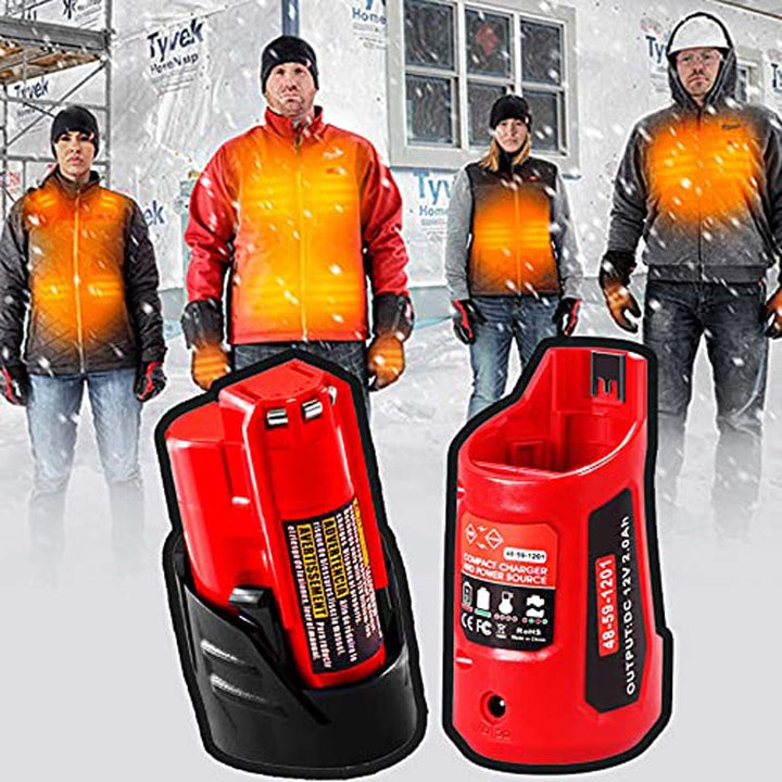 Milwaukee M12 Portable Power Adapter – Converts M12 Battery To USB & 12V Power For Devices & Heated Gear