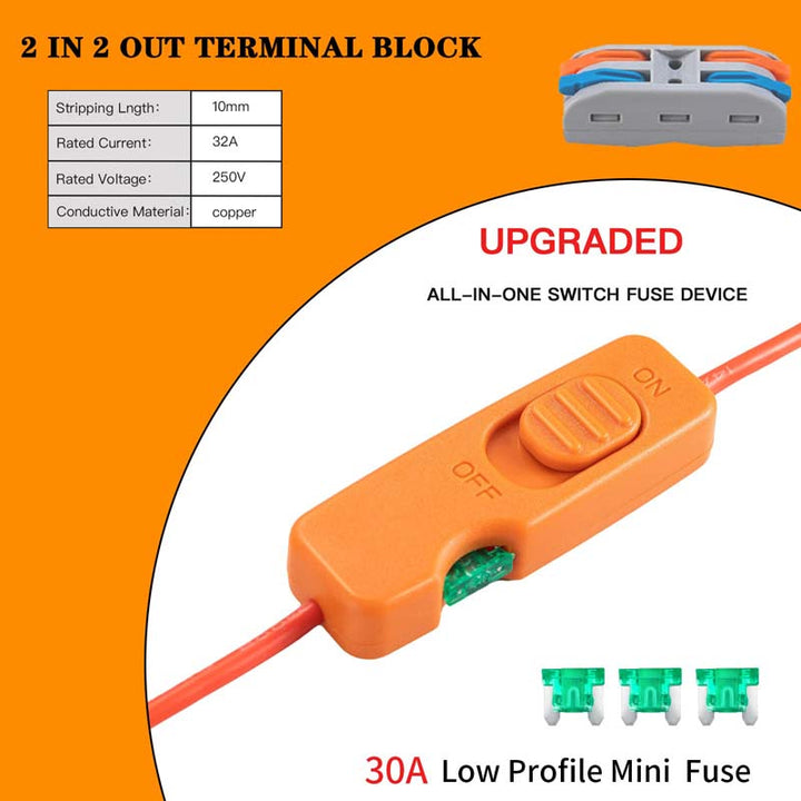 Power Wheel Battery Adapter for Black Decker 18V Battery with Fuse Switch and Wire Power Wheel Battery Adapter for Black Decker 18V Battery with Fuse Switch and Wire