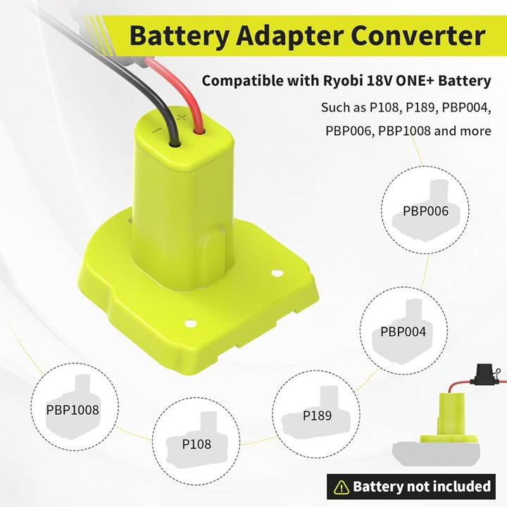 Ryobi 18V Battery Power Wheel Adapter for Fisher-Price 12V Ride-on Toys | Powuse