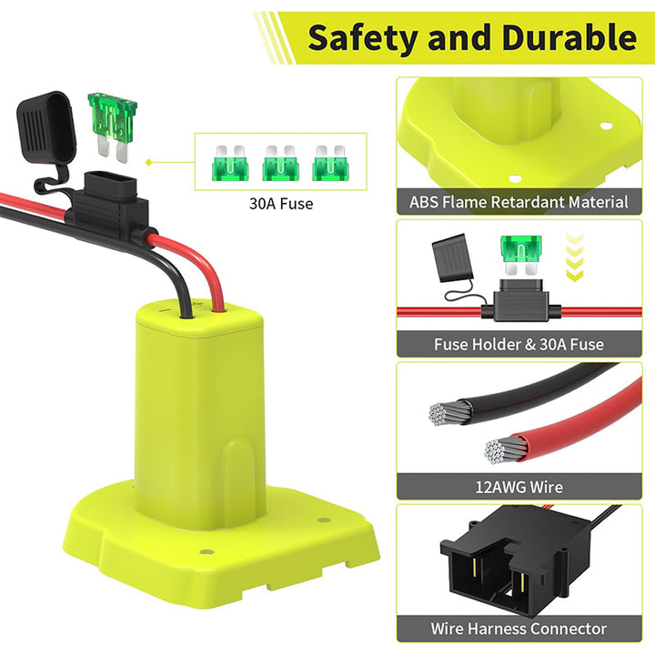 Ryobi 18V Battery Power Wheel Adapter for Fisher-Price 12V Ride-on Toys | Powuse