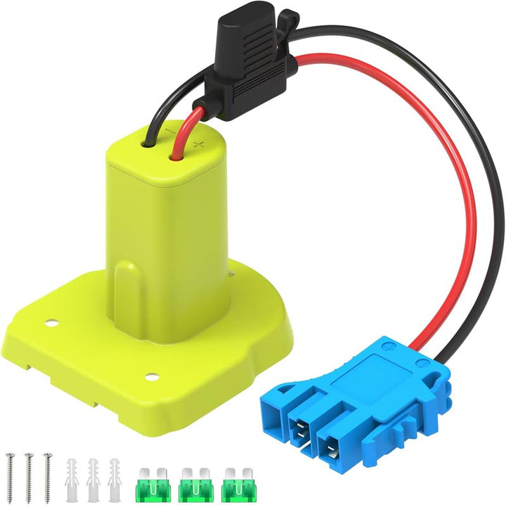 peg perego ryobi battery adapter Ryobi 18V Battery Power Wheel Adapter for Peg-Perego 12V Ride-on Toys with 12AWG Wire & Fuse