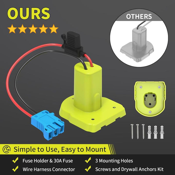 peg perego battery fuse Ryobi 18V Battery Power Wheel Adapter for Peg-Perego 12V Ride-on Toys