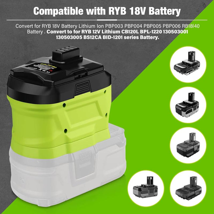 Ryobi 18V to 12V Battery Adapter | Powuse