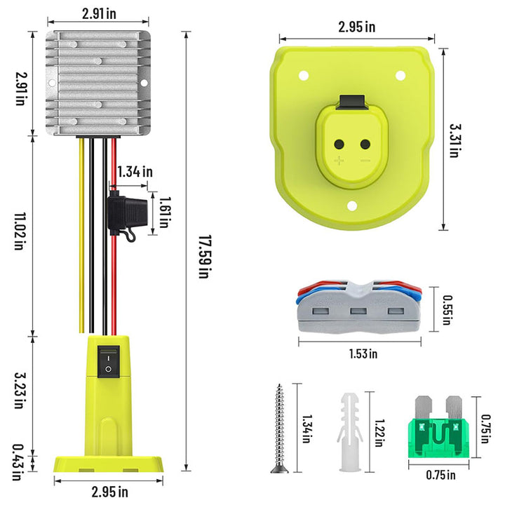 Ryobi 18V to 12V Step-Down Converter DC 12V 15A 180W | Powuse