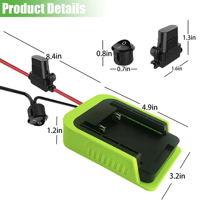 Ryobi 40V Battery Power Wheels Adapter with Switch & Fuse | Powuse