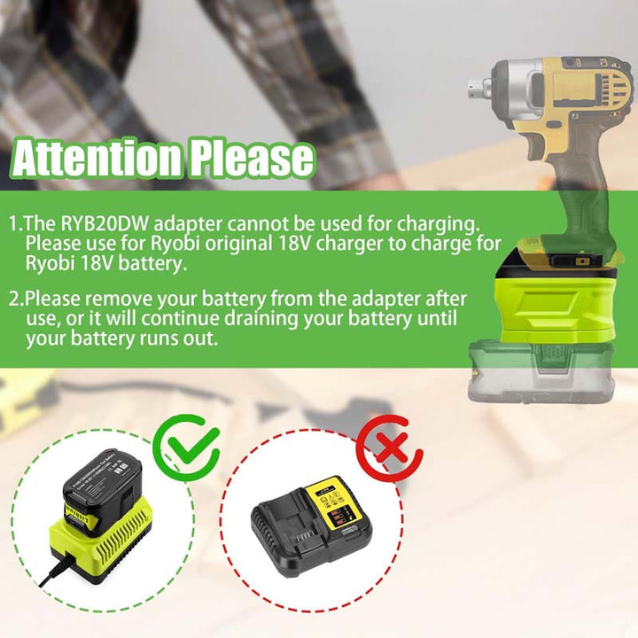 Ryobi 18V to DeWalt 20V Battery Adapter | Powuse