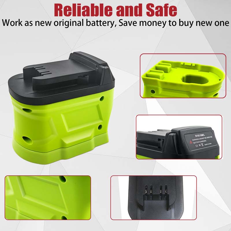 Ryobi 36V Battery Adapter - Run Ryobi Tools With 2x Milwaukee Or Dewalt 18V Batteries
