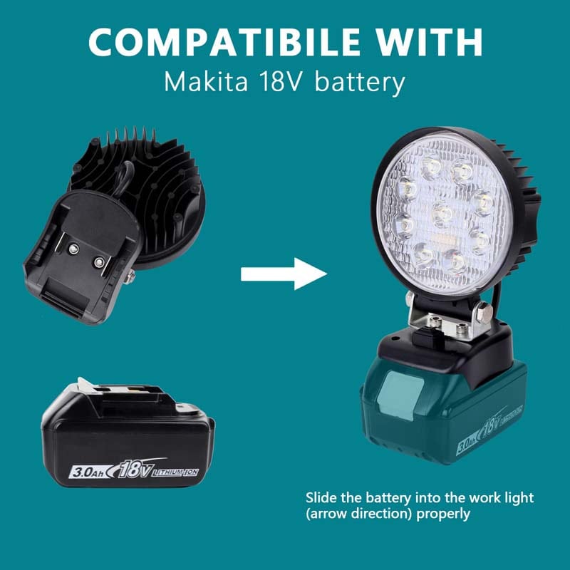 27W Circular Cordless LED Worklight Powered Makita 18V LXT Li-Ion Battery  Powuse
