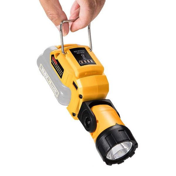 280LM 12V Cordless LED Work Light Powered by Dewalt 12V Max Li-Ion Battery Handheld Flashlight with Pivoting Head & USB+DC Port & Magnet