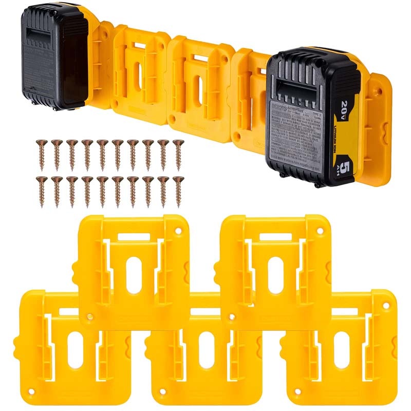 5-Pack 3-in-1 Dewalt/Milwaukee/Black+Decker 18V-60V Battery Holders - Powuse