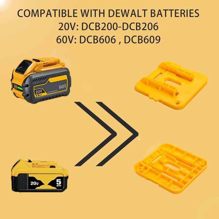 Battery Dock Wall Mount – 5/10 Pack For Dewalt 18V/20V/60V & Milwaukee M18/M12 Batteries