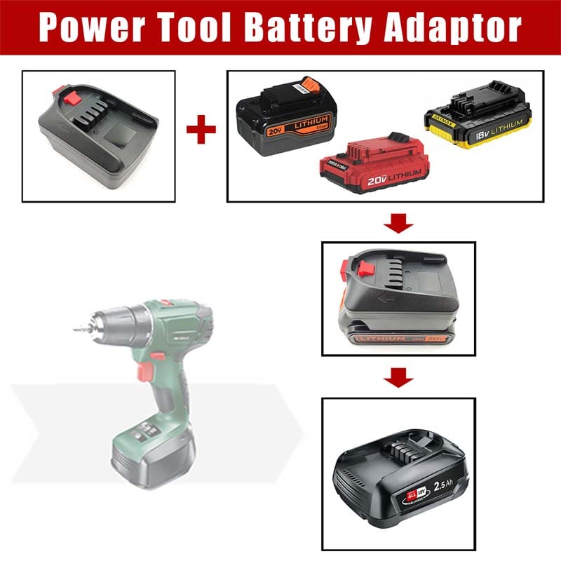Black+Decker/Porter-Cable/Stanley to Bosch Battery Adapter - Powuse