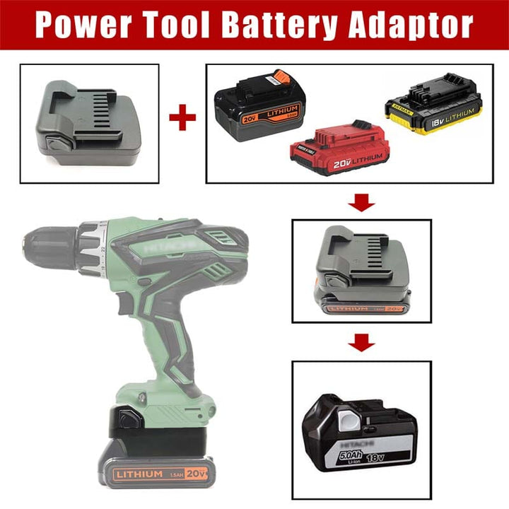 Black+Decker/Porter-Cable/Stanley 18V/20V to Hitachi/Hikoki/Metabo HPT 18V Battery Adapter | Powuse