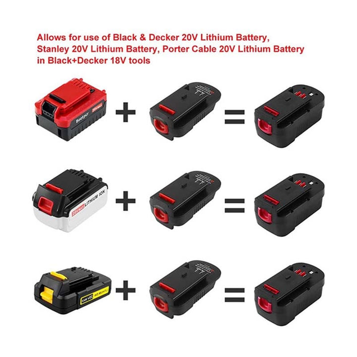 Black+Decker/Porter-Cable/Stanley 18V/20V to Black+Decker 18V NiCad Battery Adapter | Powuse