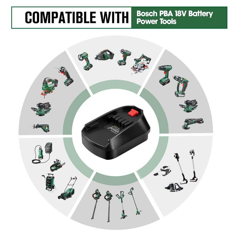Battery Adapter for Bosch BAT Series 18V Battery Work on Bosch 18V Garden  Series Green Power Tools