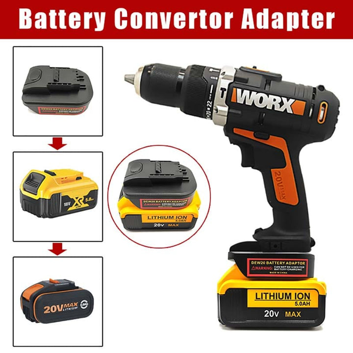 DeWalt 20V to Worx 4-PIN 20V Battery Adapter | Powuse