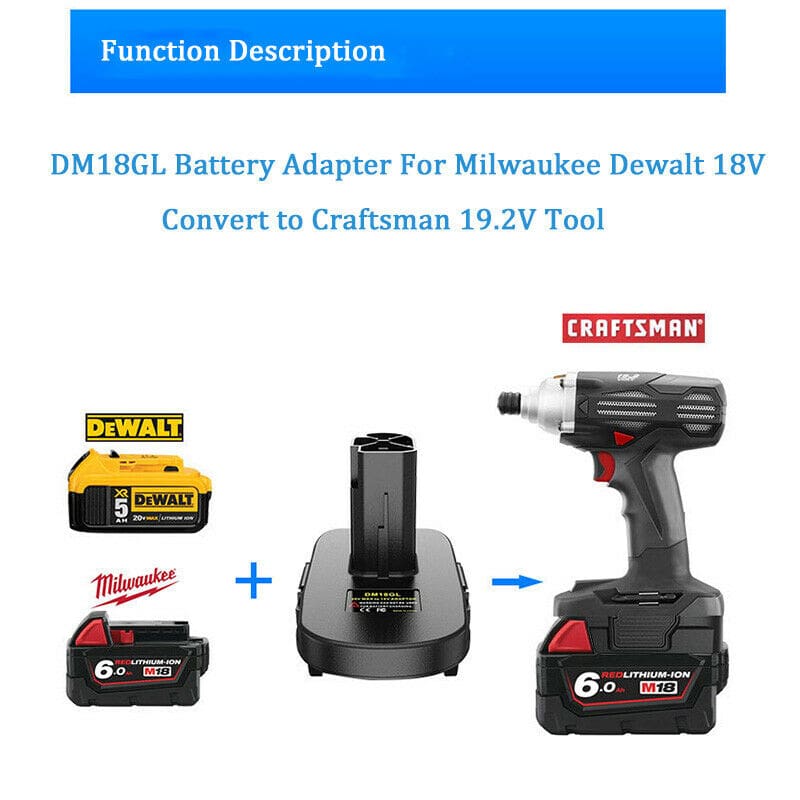 2-in-1 Dewalt/Milwaukee to Makita G-Series Battery Adapter - Powuse