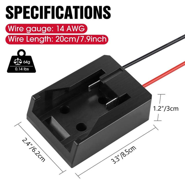 2-in-1 Dewalt/Milwaukee Battery Power Wheels Adapter with Switch | Powuse