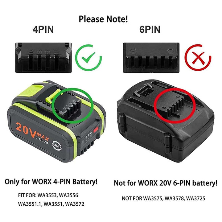 2-in-1 Milwaukee/DeWalt to Worx 4-PIN Battery Adapter | Powuse