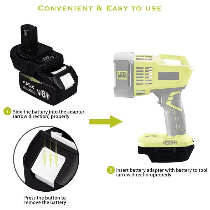 Makita 18V to Ryobi 18V Battery Adapter | Powuse