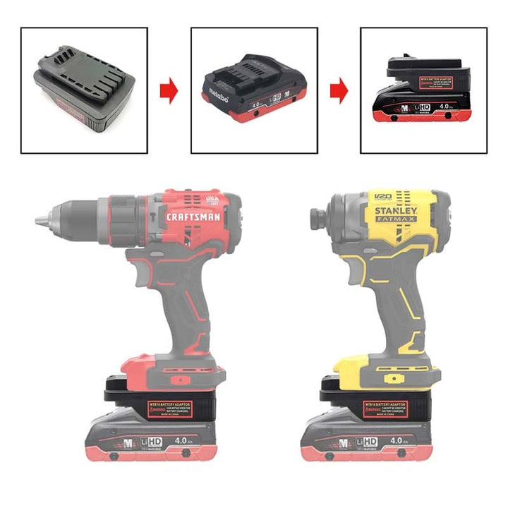 Metabo 18V to Craftsman 20V/Stanley 18V Battery Adapter | Powuse