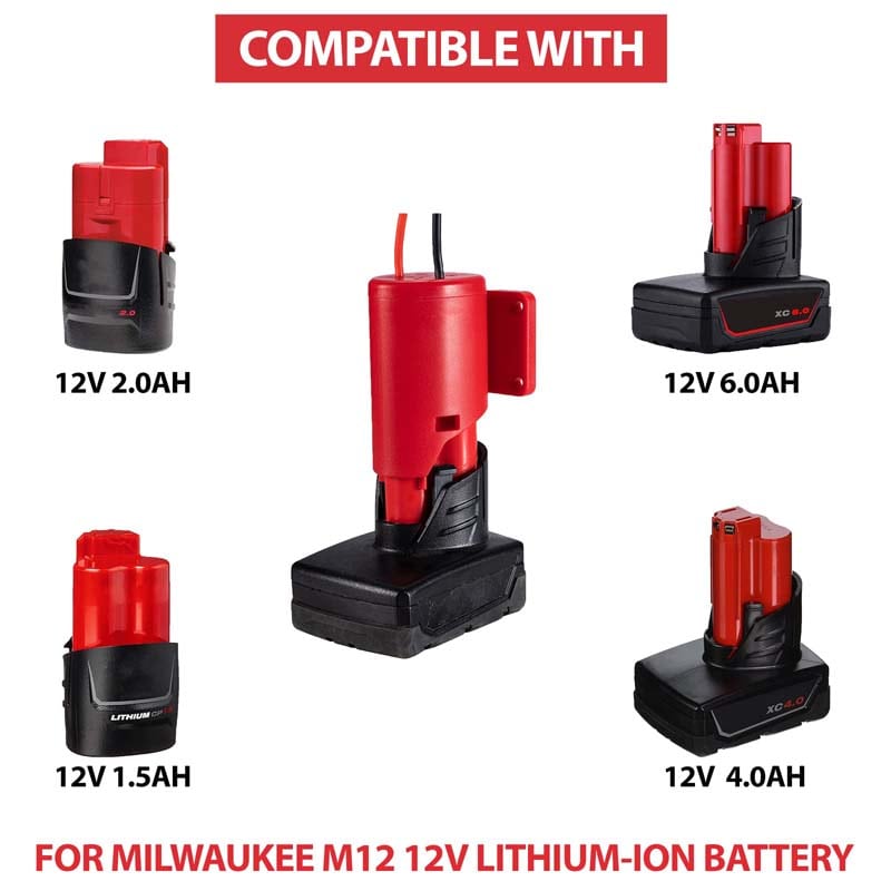Milwaukee M12 Battery Power Wheels Adapter with Fuse Powuse