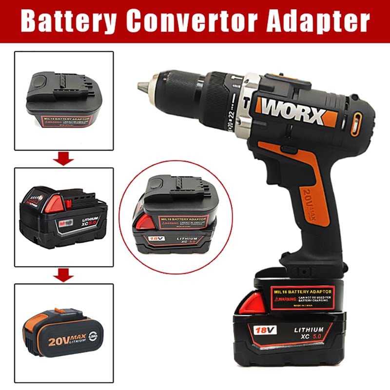 Milwaukee to Worx 4 PIN Battery Adapter Powuse