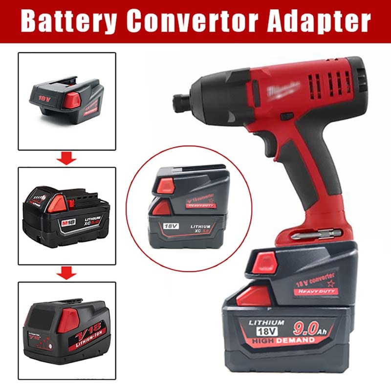 1x Milwaukee M18 Li-Ion Battery To Black & Decker Old 18v Adapter - Adapter  Only