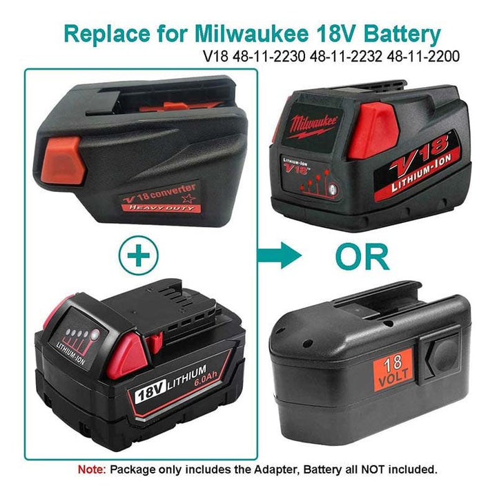 Milwaukee M18 to Milwaukee V18 Battery Adapter | Powuse