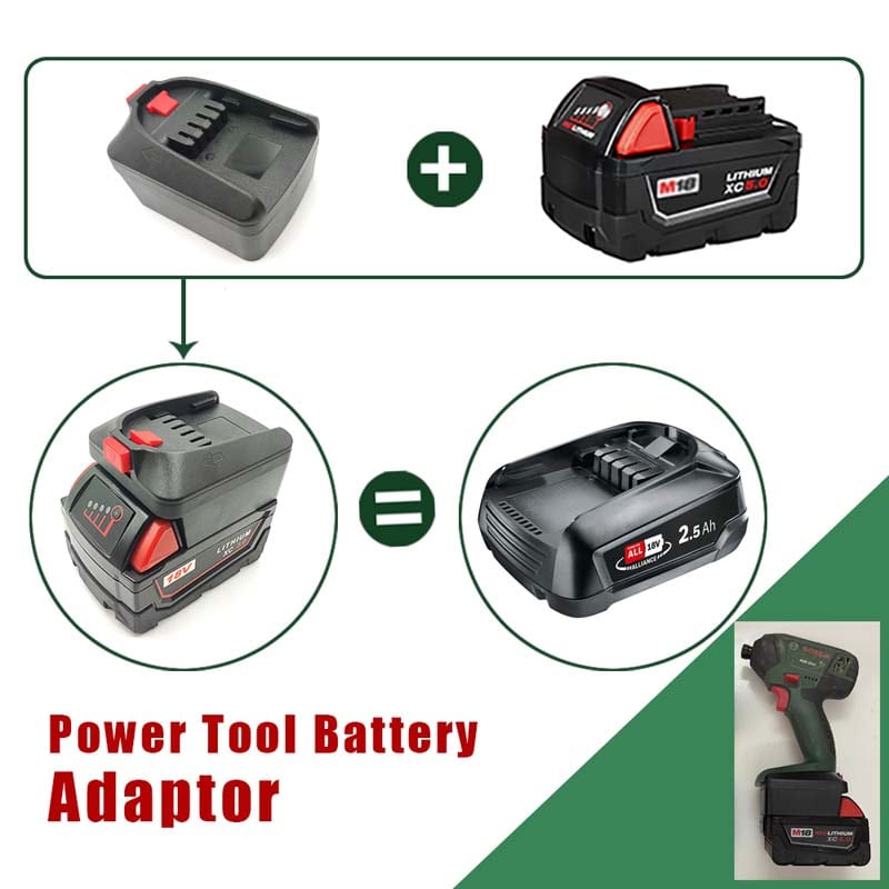 ZWINCKY Battery Adapter For Bosch 18V Li-Ion Battery Convert To For  Milwaukee 18V Lithium Power