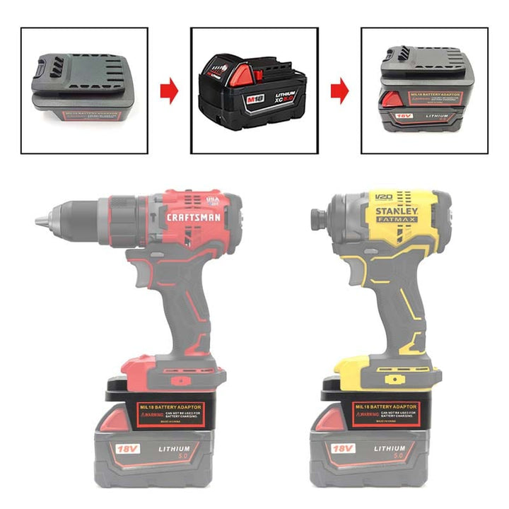 Milwaukee 18V to Craftsman 20V/Stanley 18V Battery Adapter | Powuse