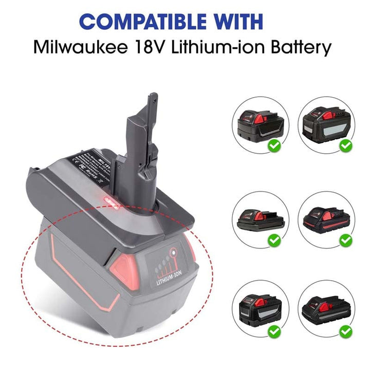 Milwaukee 18V to Dyson V8 Battery Adapter | Powuse