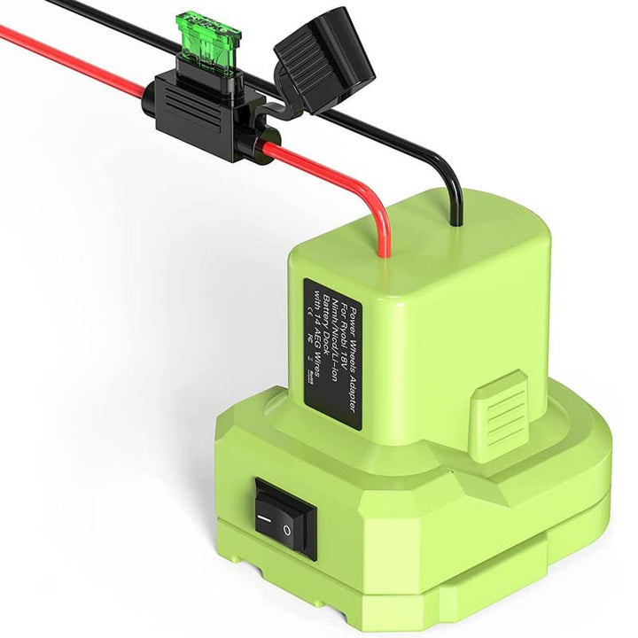 Ryobi One+ 18V Battery Power Wheels Adapter with Switch & Fuse | Powuse