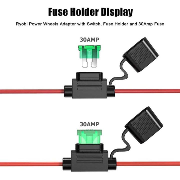 Ryobi One+ 18V Battery Power Wheels Adapter with Switch & Fuse | Powuse